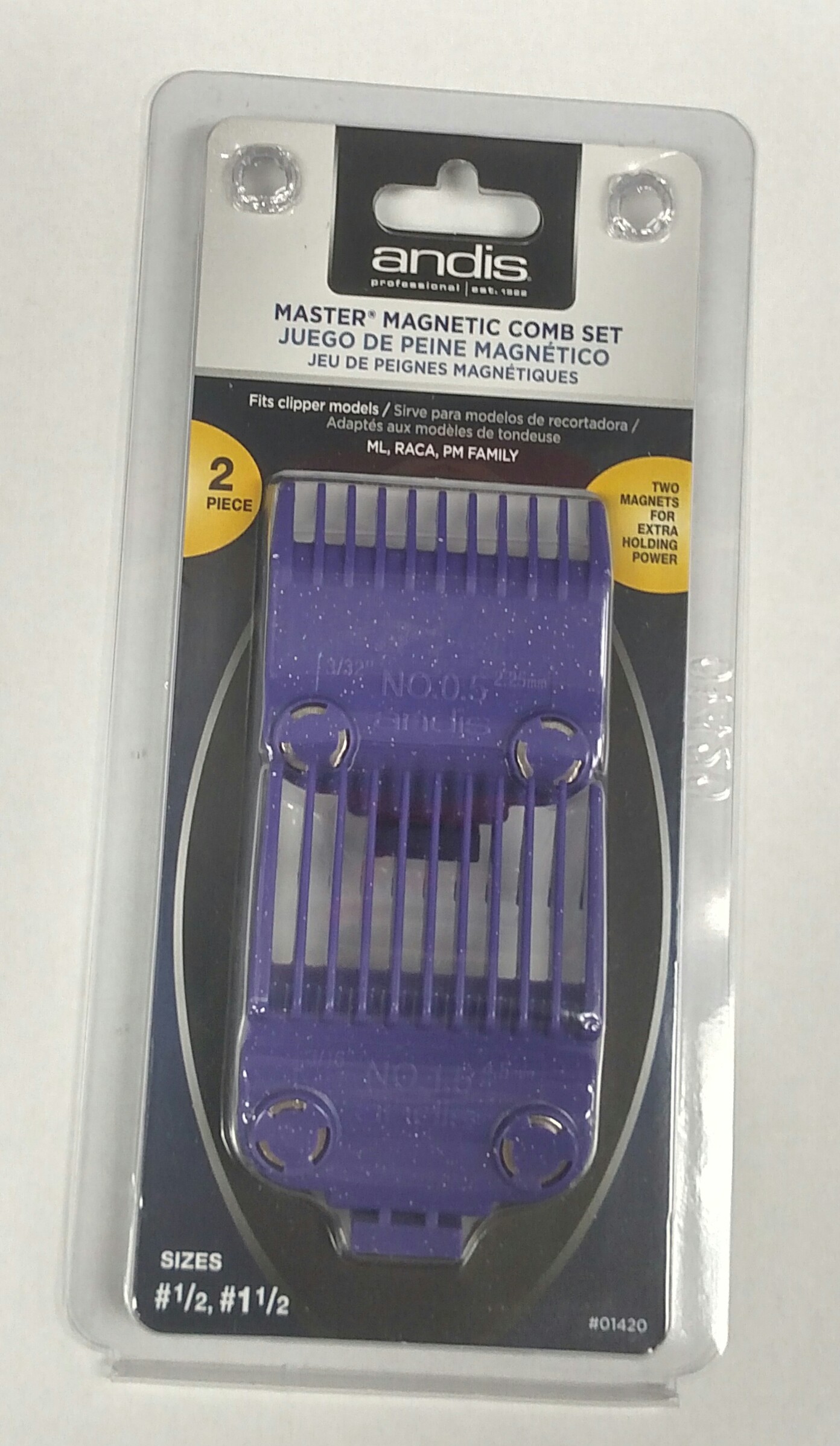 Andis Master Double Magnet Comb Set 1/2 and 1-1/2 7974
