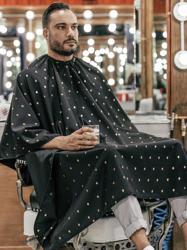 Barber Strong Cape Black and Gold 8743